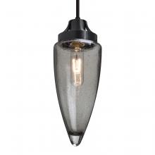 Besa Lighting 1JT-SULUSM-BK-L - Besa, Sulu Cord Pendant, Smoke Bubble, Black Finish, 1x60W Medium Base, 15Ft. Cord