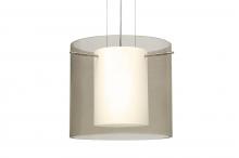 Besa Lighting 1KG-S18407-SN - Besa Pendant Pahu 12 Satin Nickel Transparent Smoke 1x100W Medium Base