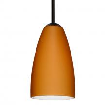 Besa Lighting 1TT-151180-BK - Besa Stem Riva 9 Pendant Black Amber Matte 1x75W MAX E26 Base