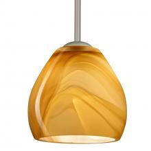 Besa Lighting 1TT-4122HN-MED-SN - Besa Bolla Pendant Honey Satin Nickel 1x40W B10 Medium base