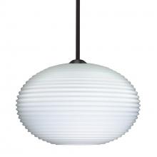 Besa Lighting 1TT-491307-BK - Besa Stem Pendant Pape 12 Black Opal Ribbed 1x75W MAX E26 Base