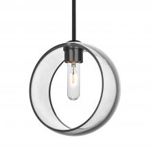 Besa Lighting 1TT-MANACL-BK-NI - Besa Mana Pendant, Clear, Black Finish, 1x60W MAX E26 Base