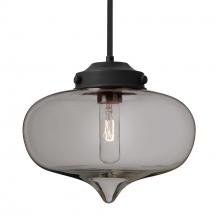 Besa Lighting 1TT-MIRASM-BK - Besa Mira Stem Pendant Black Smoke 1x60W T10