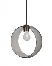 Besa Lighting 1TT-PLATOSM-BR-NI - Besa, Plato Stem Pendant, Smoke, Bronze Finish, 1x60W Medium Base