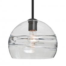 Besa Lighting 1TT-SPIR10CL-BK - Besa Spirit 10 Pendant, Clear, Black Finish, 1x60W MAX E26 Base