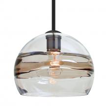 Besa Lighting 1TT-SPIR10SC-BK - Besa Spirit 10 Pendant, Smoke/Clear, Black Finish, 1x60W MAX E26 Base