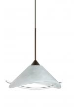 Besa Lighting 1XC-181304-LED-BR - Besa Pendant Hoppi Bronze Marble/Clear 1x3W LED