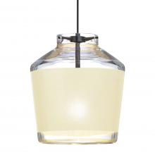 Besa Lighting 1XC-PIC6CR-BK - Besa Pendant Pica 6 Black Finish, Creme Sand 1x50W MAX GY6.35 Base