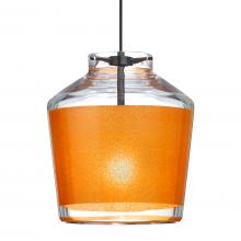 Besa Lighting 1XC-PIC6GD-BK - Besa Pendant Pica 6 Black Finish, Gold Sand 1x50W MAX GY6.35 Base