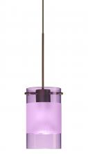 Besa Lighting 1XT-6524EA-LED-BR - Besa Pendant Scope Bronze Amethyst/Frost 1x5W LED Mr16