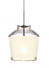 Besa Lighting 1XT-PIC6WH-LED-BR - Besa Pendant Pica 6 Bronze White Sand 1x5W LED