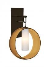 Besa Lighting 1WP-PLATOAM-LED-BR - Besa, Plato Wall Pendant, Amber/Opal, Bronze Finish, 1x5W LED