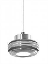 Besa Lighting 1XT-FLOW00-BKSL-LED-SN - Besa, Flower Cord Pendant, Black/Silver, Satin Nickel Finish, 1x6W LED