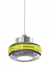 Besa Lighting 1XT-FLOW00-BKYL-LED-SN - Besa, Flower Cord Pendant, Black/Yellow, Satin Nickel Finish, 1x6W LED