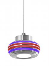 Besa Lighting 1XT-FLOW00-PLRD-LED-SN - Besa, Flower Cord Pendant, Purple/Red, Satin Nickel Finish, 1x6W LED