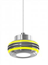Besa Lighting 1XT-FLOW00-YLBK-LED-SN - Besa, Flower Cord Pendant, Yellow/Black, Satin Nickel Finish, 1x6W LED