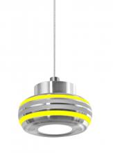 Besa Lighting 1XT-FLOW00-YLSL-LED-SN - Besa, Flower Cord Pendant, Yellow/Silver, Satin Nickel Finish, 1x6W LED