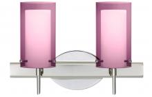 Besa Lighting 2SW-A44007-LED-CR - Besa Pahu 4 Wall 2SW Transparent Amethyst/Opal Chrome 2x5W LED