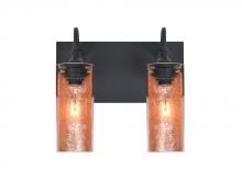 Besa Lighting 2WG-DUKECF-BK - Besa Duke Vanity, Copper Foil, Black Finish, 2x60W Medium Base