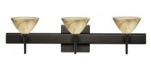 Besa Lighting 3SW-174383-LED-BR-SQ - Besa Wall With SQ Canopy Domi Bronze Mocha 3x5W LED