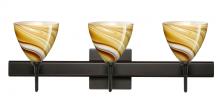 Besa Lighting 3SW-1779HN-LED-BR-SQ - Besa Wall With SQ Canopy Mia Bronze Honey 3x5W LED