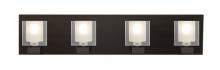 Besa Lighting 4WF-BOLOFR-LED-BR - Besa, Bolo Vanity, Clear/Frost, Bronze Finish, 4x5W LED