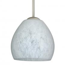 Besa Lighting B-412219-LED-SN-L - Besa Bolla LED Pendant For Multiport Canopy Carrera Satin Nickel 1x9W LED, 15Ft. Cord