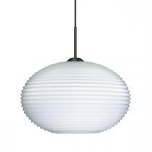 Besa Lighting J-491207-LED-BK - Besa Pendant For Multiport Canopy Pape 10 Bronze Opal Ribbed 1x9W LED