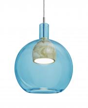 Besa Lighting J-BENJIBLNA-LED-SN - Besa, Benji Cord Pendant For Multiport Canopy, Blue/Natural, Satin Nickel Finish, 1x9