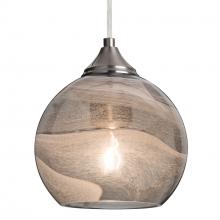 Besa Lighting J-JILLYSM-SN-L - Besa, Jilly Cord Pendant For Multiport Canopy, Vapor Smoke, Satin Nickel Finish, 1x60