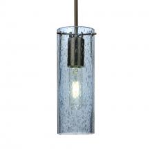 Besa Lighting J-JUNI10BL-BR-L - Besa, Juni 10 Pendant For Multiport Canopy, Blue Bubble, Bronze, 1x60W Medium Base, 1