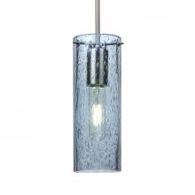 Besa Lighting J-JUNI10BL-SN-L - Besa, Juni 10 Pendant For Multiport Canopy, Blue Bubble, Satin Nickel, 1x60W Medium B