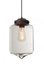 Besa Lighting J-OLINCL-EDIL-BR - Besa Olin Pendant For Multiport Canopy Bronze Clear 1x4W LED Filament