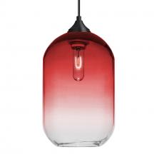 Besa Lighting J-OMEGA12RD-BK - Besa, Omega 12 Cord Pendant For Multiport Canopies,Red/Clear, Black Finish, 1x60W MAX E26 Base