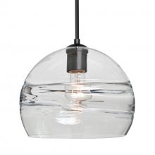 Besa Lighting J-SPIR10CL-BK - Besa Spirit 10 Pendant For Multiport Canopy, Clear, Black Finish, 1x60W MAX E26 Base