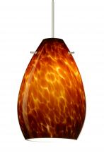 Besa Lighting RXP-171318-LED-SN - Besa Pendant Pera 6 Satin Nickel Amber Cloud 1x5W LED