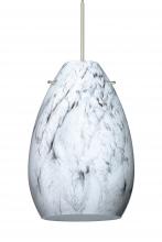 Besa Lighting RXP-1713MG-LED-SN - Besa Pendant Pera 6 Satin Nickel Marble Grigio 1x5W LED