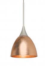 Besa Lighting RXP-1758CF-LED-SN-L - Besa Divi Pendant, Copper Foil, Satin Nickel, 1x9W LED, 15Ft. Cord