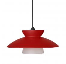 Besa Lighting RXP-271831-LED-BK - Besa Pendant Trilo 7, Black Finish, Red Matte 1x5W LED