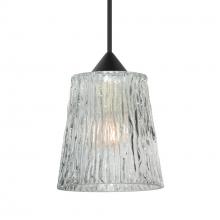 Besa Lighting RXP-512500-LED-BK - Besa Pendant Nico 4, Black Finish, Clear Stone 1x5W LED