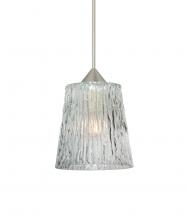 Besa Lighting RXP-512500-SN-L - Besa Pendant Nico 4 Satin Nickel Clear Stone 1x35W Halogen, 15Ft. Cord