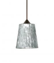 Besa Lighting RXP-5125SF-BR-L - Besa Pendant Nico 4 Bronze Stone Silver Foil 1x35W Halogen, 15Ft. Cord