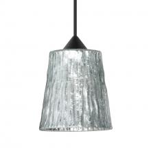 Besa Lighting RXP-5125SF-LED-BK - Besa Pendant Nico 4, Black Finish, Stone Silver Foil 1x5W LED