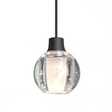 Besa Lighting RXP-BOCA3BB-LED-BK - Besa Boca 3 Pendant, Clear Bubble, Black Finish, 1x3W LED