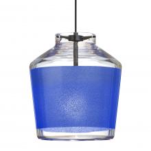 Besa Lighting RXP-PIC6BL-BK - Besa Pendant Pica 6 Black Finish, Blue Sand 1x50W MAX GY6.35 Base