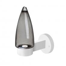 Besa Lighting SULUSM-WALL-LED-WH - Sulu Outdoor Sconce, Smoke Bubble, White Finish, 1x4W LED