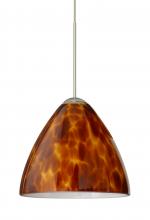 Besa Lighting X-177918-LED-SN-L - Besa Pendant For Multport Canopy Mia Satin Nickel Amber Cloud 1x5W LED, 15Ft. Cord