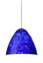 Besa Lighting X-177986-LED-SN-L - Besa Pendant For Multport Canopy Mia Satin Nickel Blue Cloud 1x5W LED, 15Ft. Cord