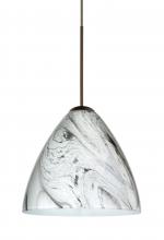 Besa Lighting X-1779MG-LED-BR-L - Besa Pendant For Multport Canopy Mia Bronze Marble Grigio 1x5W LED, 15Ft. Cord