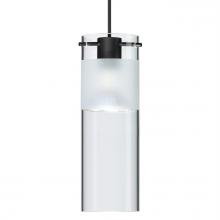 Besa Lighting X-6527EC-LED-BK - Besa Pendant For Multiport Canopy Scope 7, Black Finish, Clear/Frost 1x5W LED